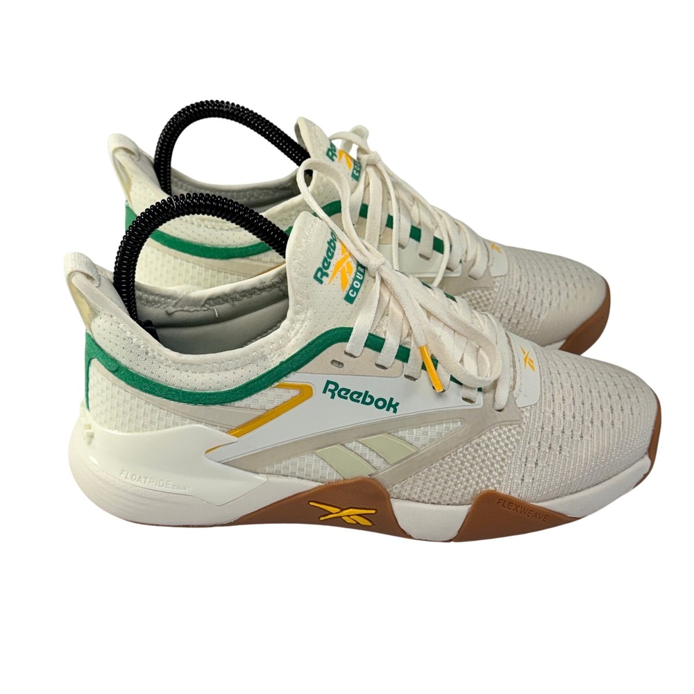 NEW Reebok Nano Court Shoes Womens 7 White Green Yellow Tennis Pickleball Retro